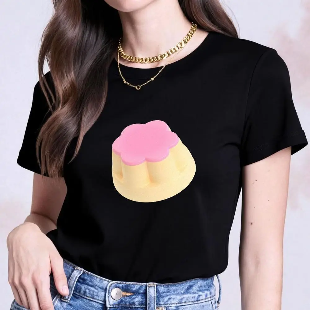 Delicious Pudding Graphic T-Shirt Women Summer Short Sleeve Print Aesthetic Top Fashion Harajuku Y2k Cheap Clothes Free Shipping