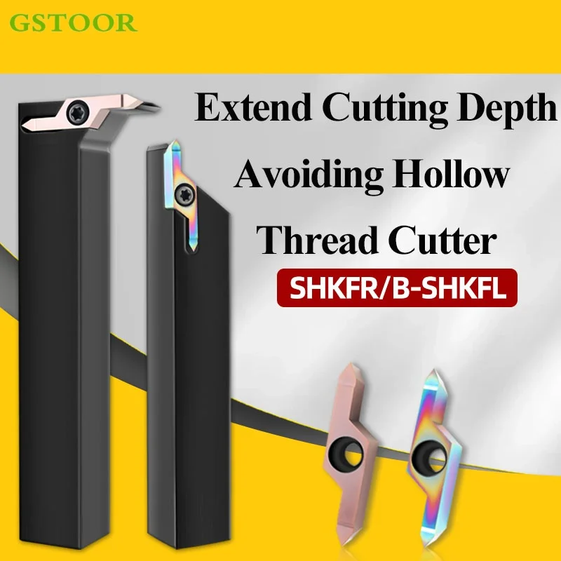 

SHKFR External Thread Pointed Turning Toolholder Threading Cutter Lathe CNC SHKFR1212H42/1616H42/2020K42/2525M42 For HKFF42