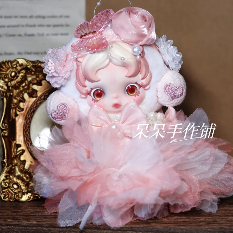 

For Doll Clothes Suitable Skullpanda 3.0 Sleepless Theater Hugging Ghost Hair Accessories Feather Skirt Set Doll Accessories Toy