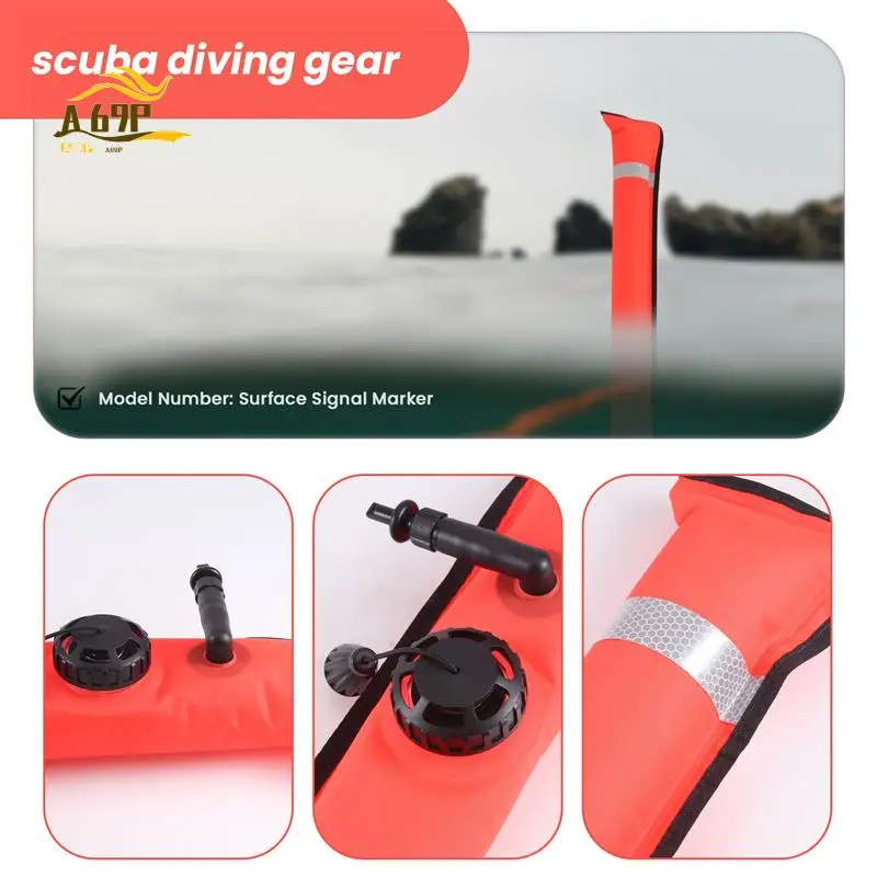 

A69P-1M Scuba Diving Inflatable SMB Surface Signal Marker Buoy Visibility Float Signal Tube Sausage