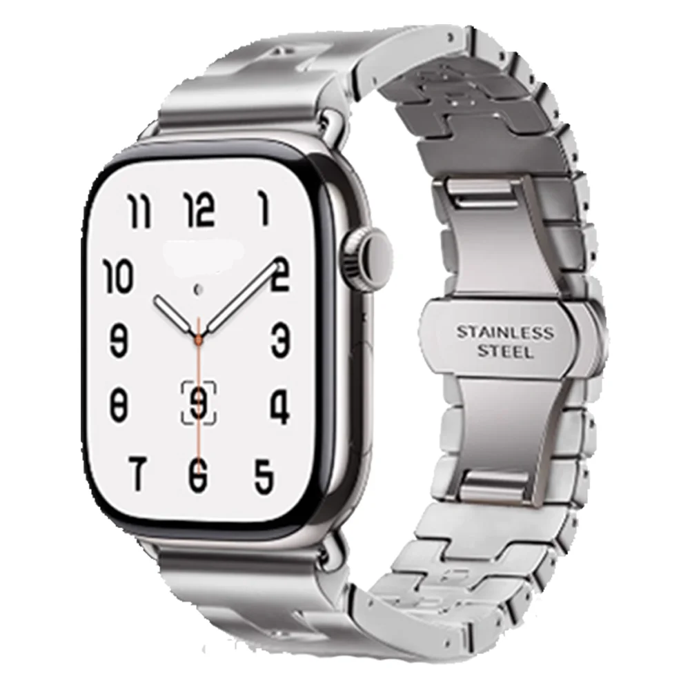 H Bracelet For Apple Watch Band Ultra 3 Series 11 10 9 Band 46mm 42mm 45mm 41mm Stainless Steel Strap For IWatch SE 3 44mm 40mm