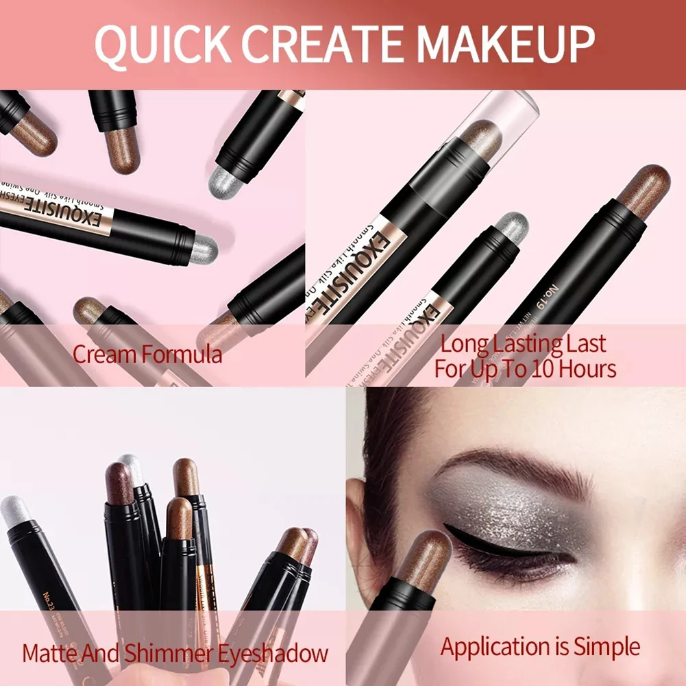 Sztyft do powiek Lazy Eyeshadow Stick Pearl Eye Makeup Wodoodporny, długotrwały, przenośny makijaż do oczu Narzędzie do makijażu do codziennego dojazdu do pracy dla kobiet