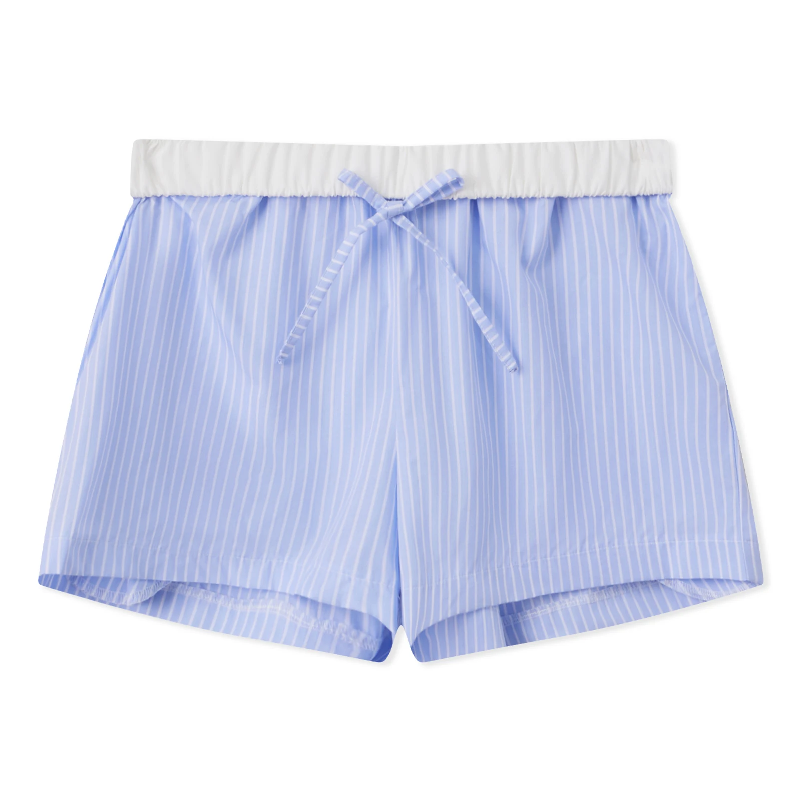 Women Casual Shorts Aesthetic Bow Striped Mid Waist Mini Shorts for Beach Daily Wear,Summer Bottoms