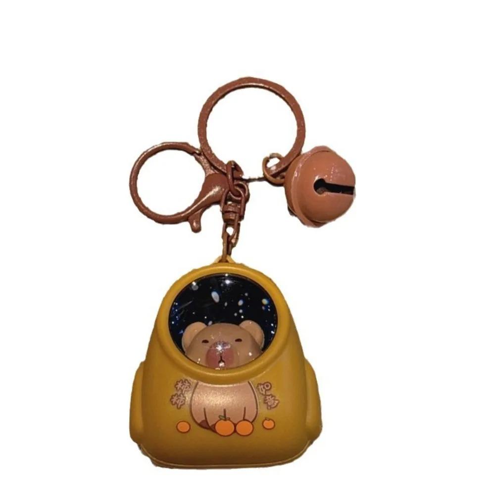 Забавный брелок с капибарой Капибалы, космическая капсула, мультяшный светящийся брелок со светящимся подвесным аксессуаром, подарок