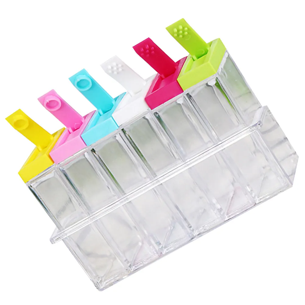 1Set Seasoning Storage Bottles Transparent Spice Containers Thick Thin Mouth Plastic Spice Jars Leakproof Kitchen Condiment