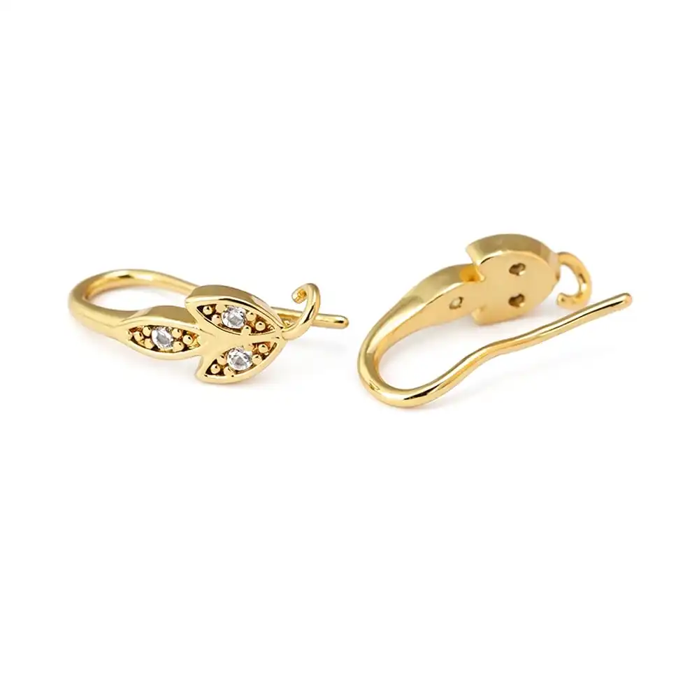 18K Gold Color Brass and Zircon Earrings Hooks Jewelry Earrings Making Supplies Diy Findings Accessories image 4