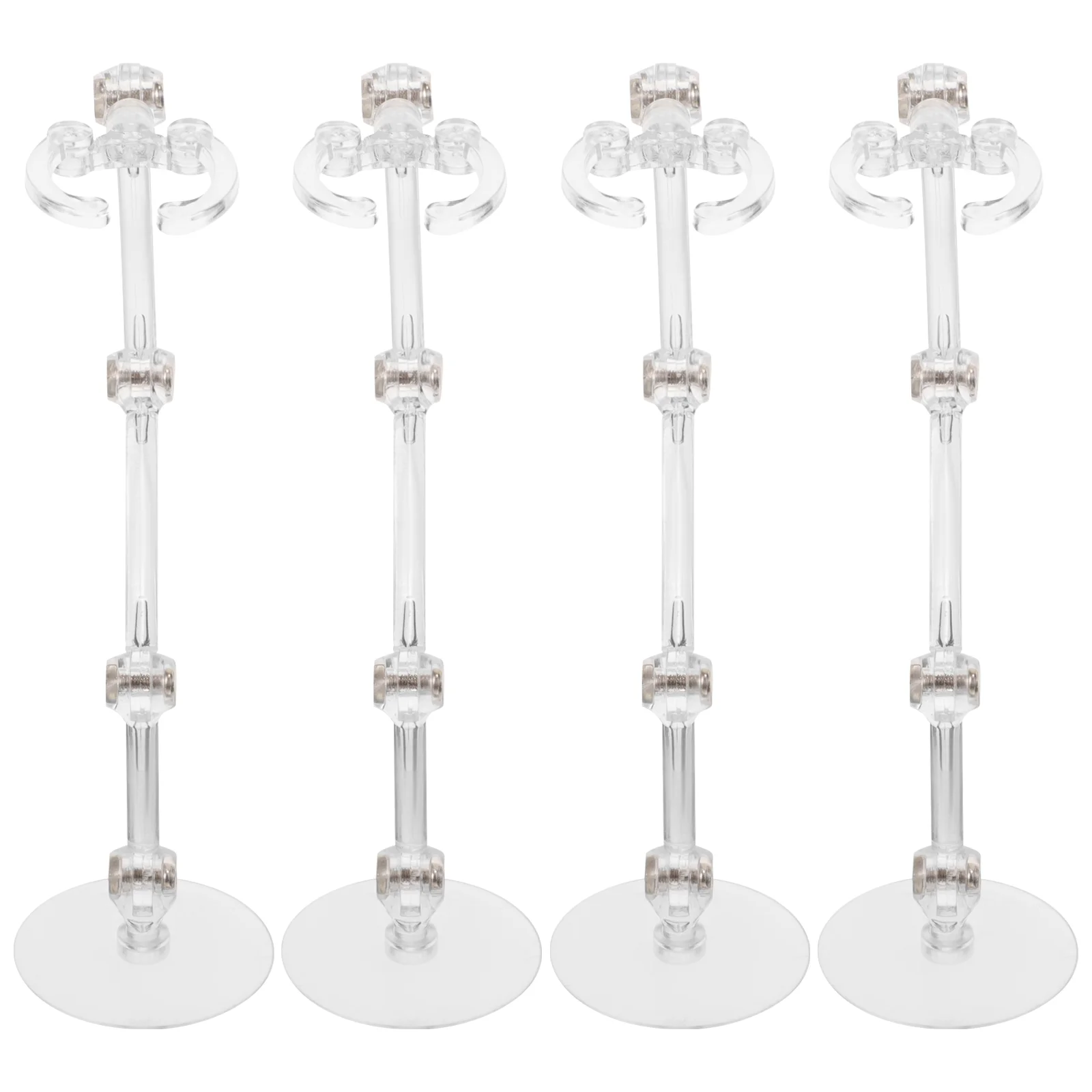 

4 Pcs Action Figure Stand Plastic Model Adjustable Figures Base Monitor Desktop Displaying Rack Support Baby Holder Shelf