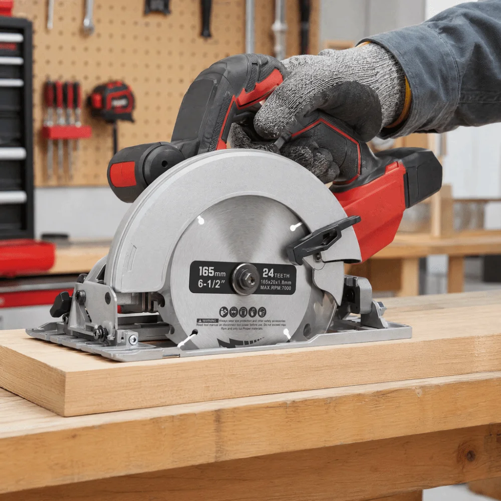 165mm Diameter Circular Saw Blade 24 Teeth 20mm Bore Carbide-Tipped Saw Blade 6-1/2 Inch Carbide-Tipped Wood Cutting Blade