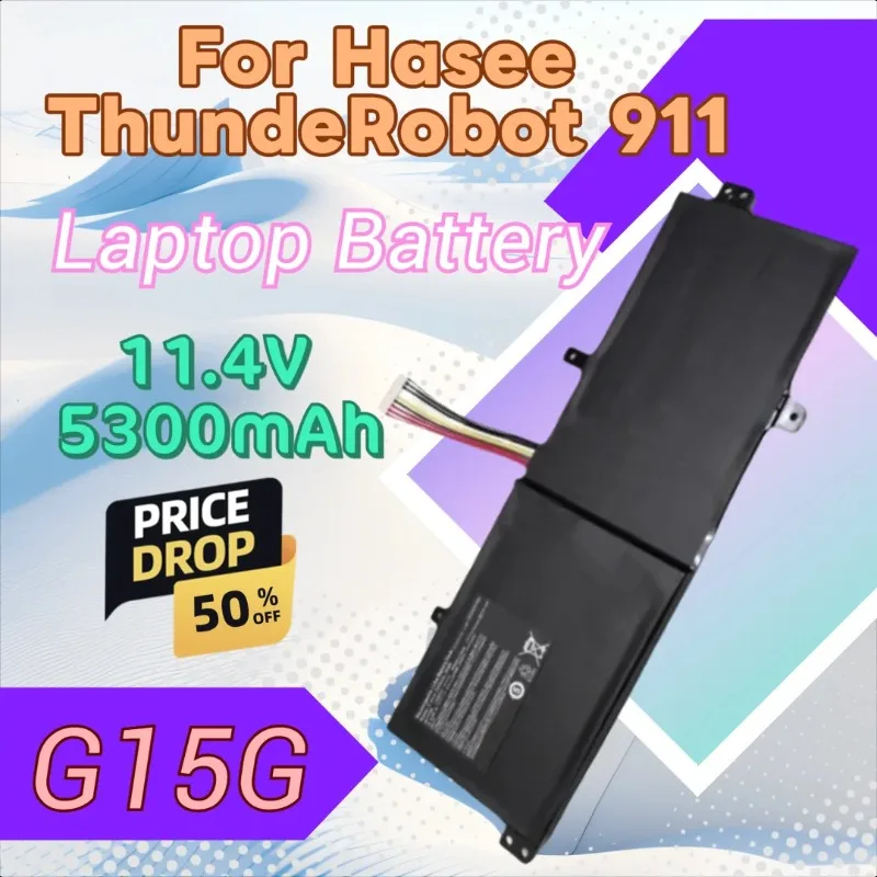 

11.4V 5300mAh Laptop Battery G15G for GIGABYTE SabrePro 15-W8 for Hasee ThundeRobot 911
