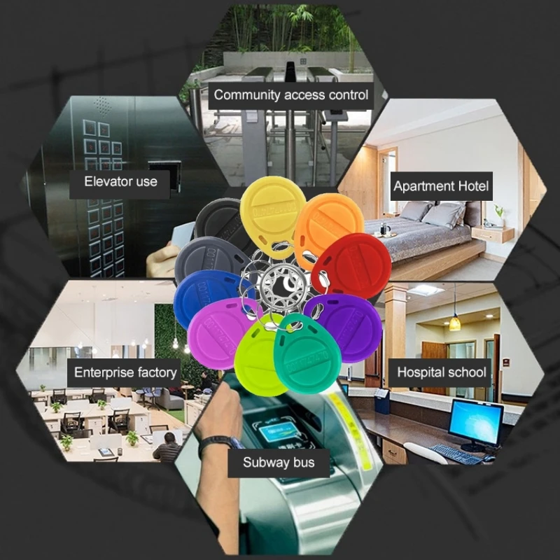 10Pcs 125KHz EM4100 RFID Keyfob Read Only EM-ID Tag Token Access Control Door Entry Time Attendance Security System