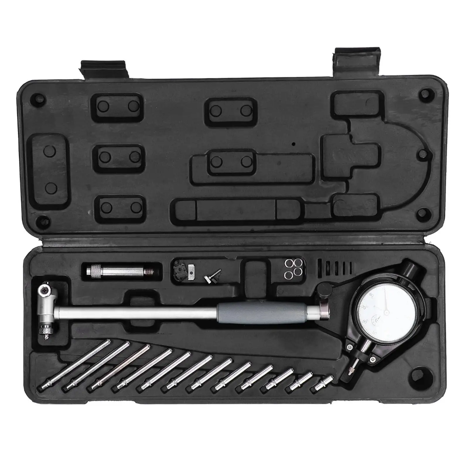 Conjunto de indicadores de discagem de micrômetro digital Kumpas 0,01 mm Ferramenta de medição de liga de alumínio Faixa de 50 a 160 mm