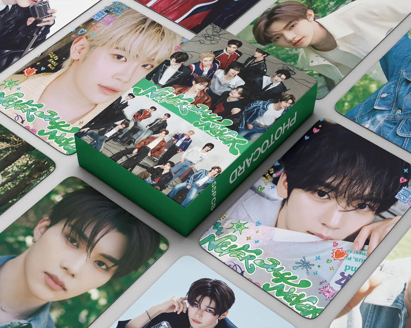

55 шт./компл. Kpop Boy Band ZB1 Альбом NEVER SAY NEVER LOMO Card ZEROBASEONE Открытка Фотокарта Фанаты Коллекционная карта Подарок