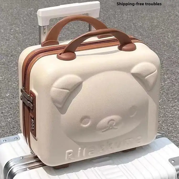 Maleta de Viaje Infantil con Diseño de Dibujos Animados, Mochila para Mujer, Estuche de Maquillaje, Material ABS+PC, para Niños y Niñas