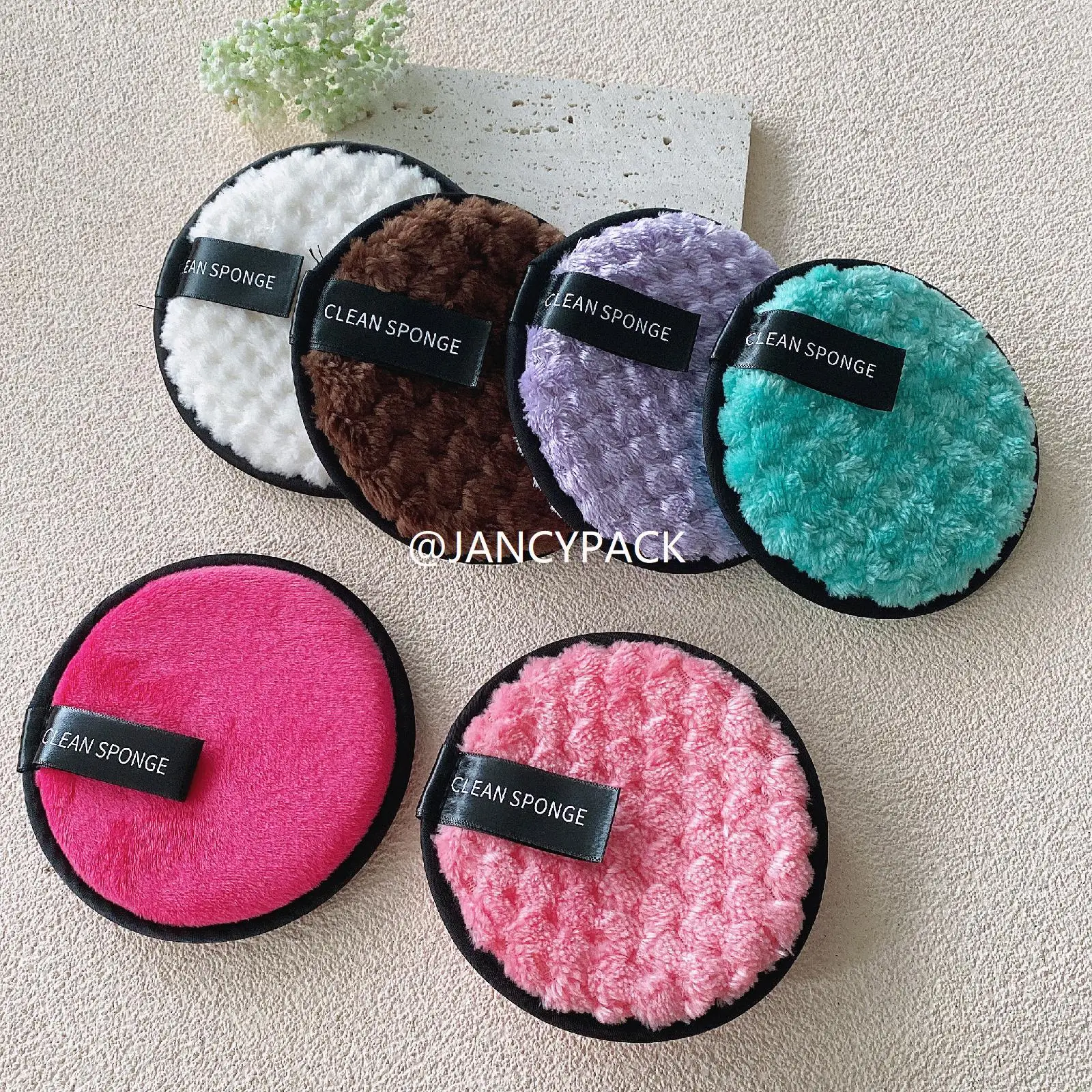 Tampons démaquillants pour le visage et les yeux, bouffantes de nettoyage du visage lavables et réutilisables, tampon bouffant pour mélangeur de maquillage de beauté, 10 pièces
