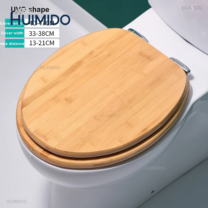 Bamboo Toilet Seat Cover Slow Down Thickening Length 400 To 470mm Width 330 To 380mm Bathroom Decoration Accessories