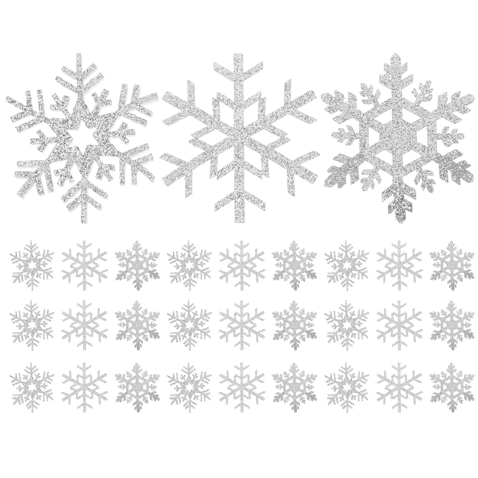 30 Pcs Snowflake Stickers Clothing Accessory Blue Ornaments Patch DIY Headdress Accessories for Clothes Headgear Craft