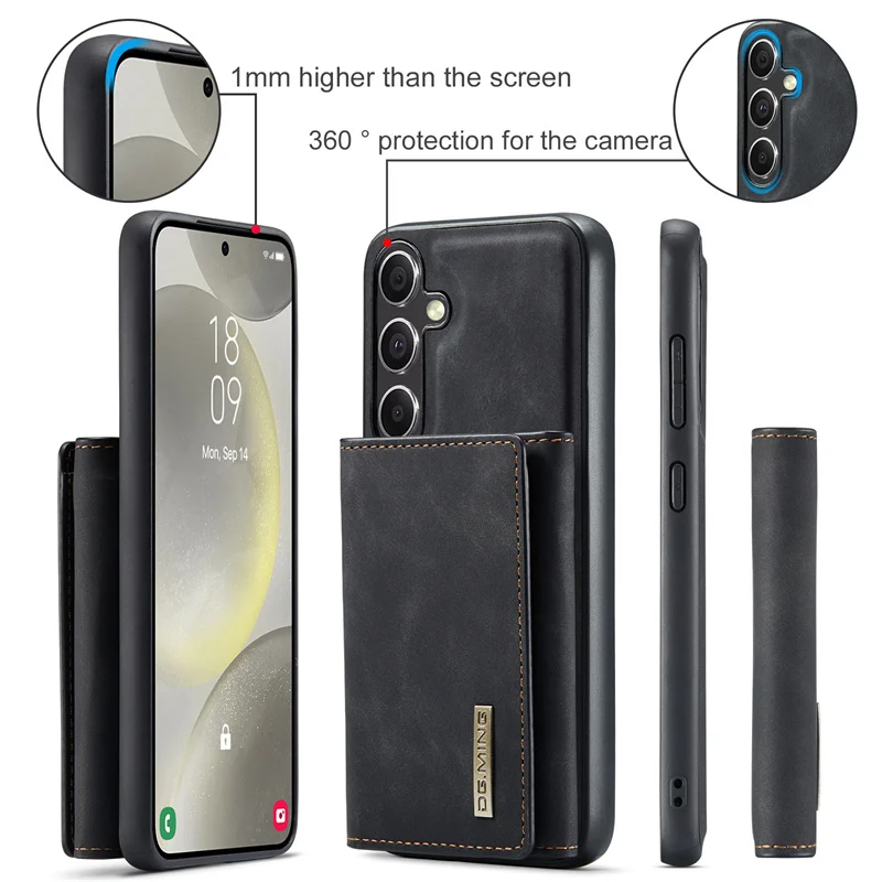 

Vintage Leather Magnetic Detachable Phone Case For Samsung Galaxy S24 23 22 21 20 Plus Ultra Wallet Card Slot Phone Cover