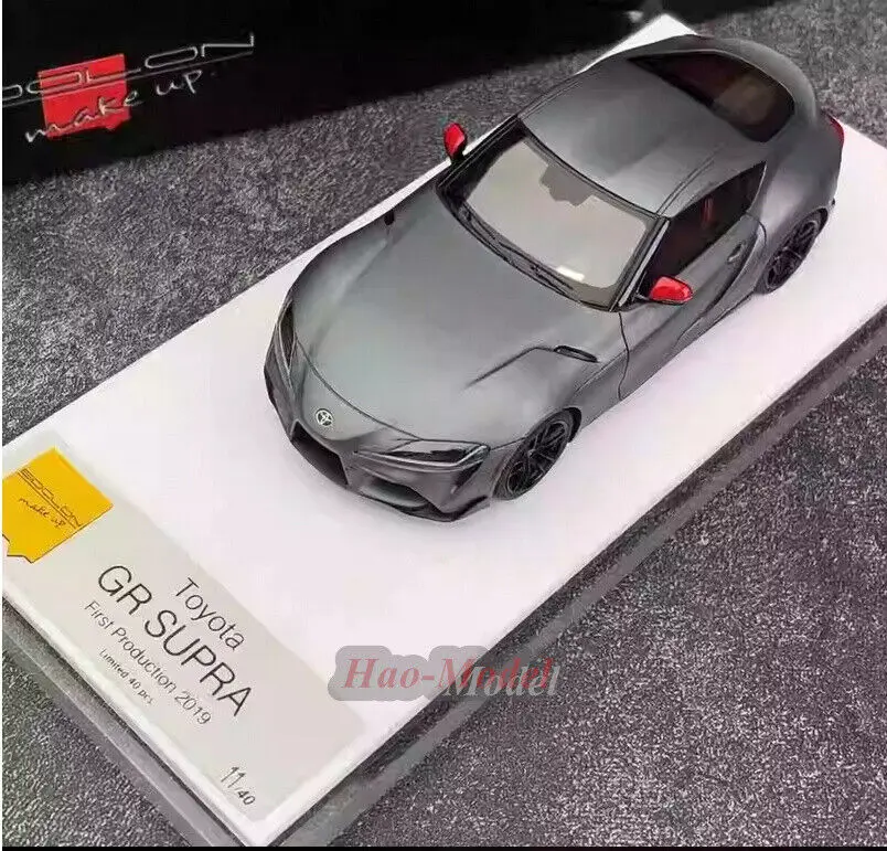 MAKEUP MU 1:43 For Toyota GR Supra First Resin Car Model Metal Diecast Toys Boys Birthday Gifts Hobby Display Collection Gray