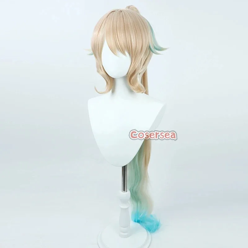 Cosersea Enna Alouette pelucas de Cosplay Virtual YouTuber Enna Alouette 130cm peluca de cola de caballo de colores mezclados pelo sintético resistente al calor