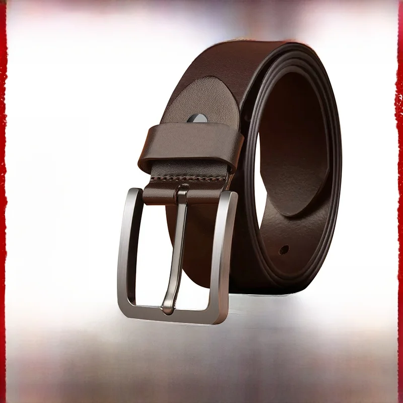 本革ベルト男性用-38-センチ幅バックルスタイルビジネスカジュアルファッショナブルなウエストベルト合金バックル若者に適しています