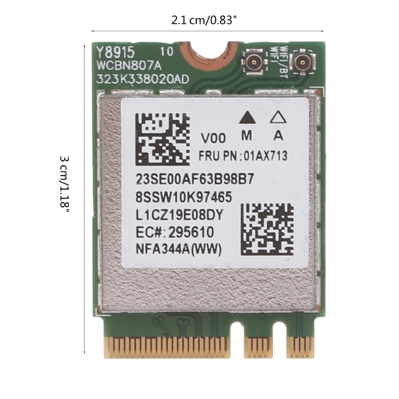 Carte sans fil double bande QCNFA344A 802.11AC 433 Mbps WiFi + 4.1 NGFF M.2