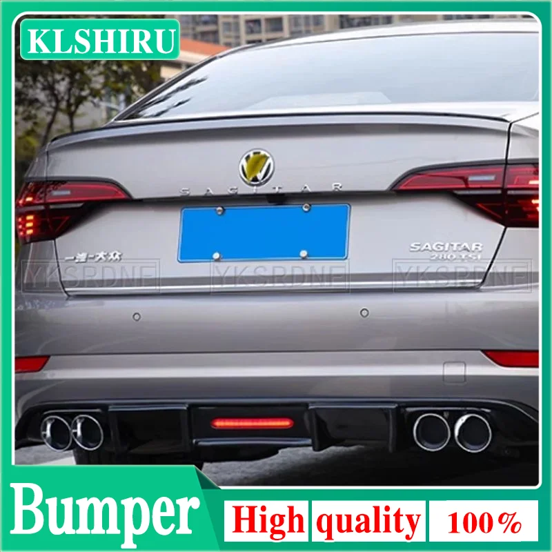 

Carbon Fiber ABS Rear Lip With LED Light for Volkswagen Jetta Mk7 Spoiler 2009-2017 Fins Shark Style Diffuser Bumper