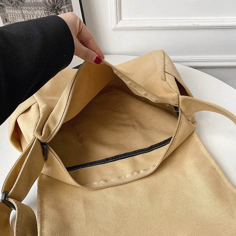 Large Capacity Canvas Shoulder Bags Solid Soft Denim Leisure Or Travel Bag for Women Fashion Fatchels Winter Package 2022 New