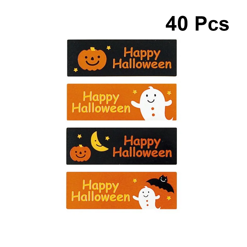 

48 Pcs Decorative Stickers Seal for Packaging Square Halloween Decals PVC Adhesive