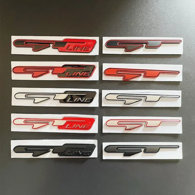3D Metall GT Linie Logo Auto Hinten Boot Stamm Emblem Abzeichen Sticker Aufkleber Für KIA Gtline K3 K4 K5 KX5 Rio Ceed Sportage Stinger