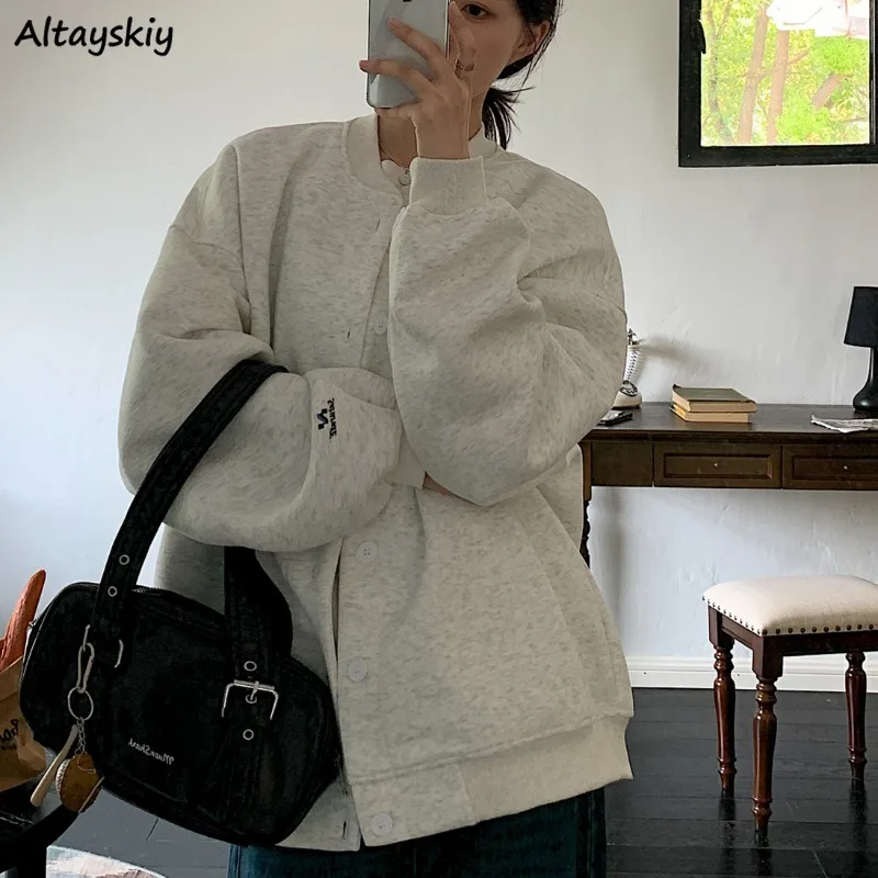 

Куртки женские осенние студенческие унисекс пары с вышивкой свободный крой топы однобортная уличная одежда корейский стиль универсальные для отдыха