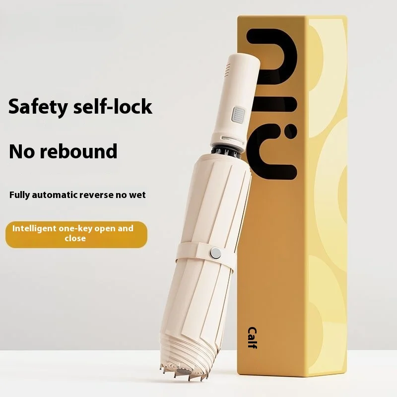 Automatic Reverse Fold Umbrella Step-Close Large Windproof Durable Car-Friendly All-Weather Sun/Rain