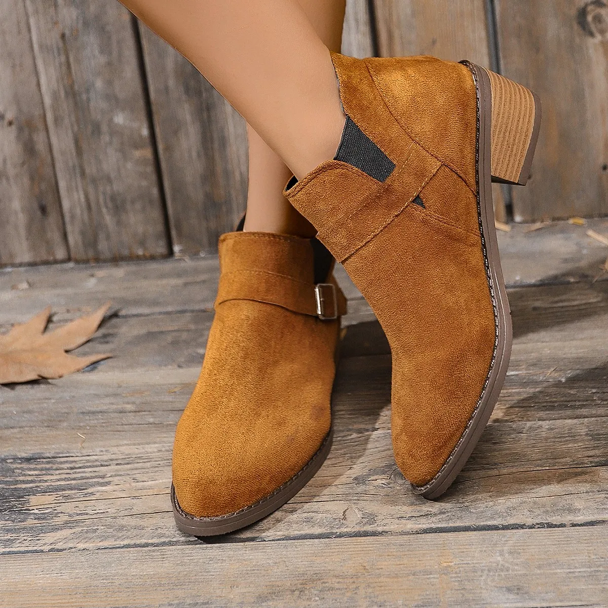 2024 Winter New Women Suede Fashion Boots Coarse Heel Short Tube Large Size Women Boots Platform Comfortable Shoes for Women