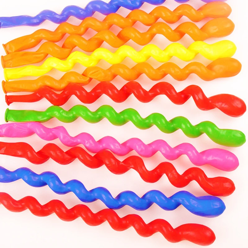 50/100 stücke Ballon Lange Streifen Spirale Stil Farbe Latex Sammeln Party Geburtstag Hochzeit Dekoration Ballon Design Inflator TMZ – Detail 7