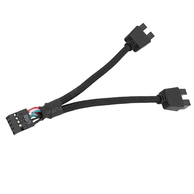 B24B 2 قطعة اللوحة الأم للكمبيوتر USB تمديد كابل 9 دبوس 1 أنثى إلى 2 ذكر Y الفاصل الصوت HD تمديد كابل للكمبيوتر DIY بها بنفسك