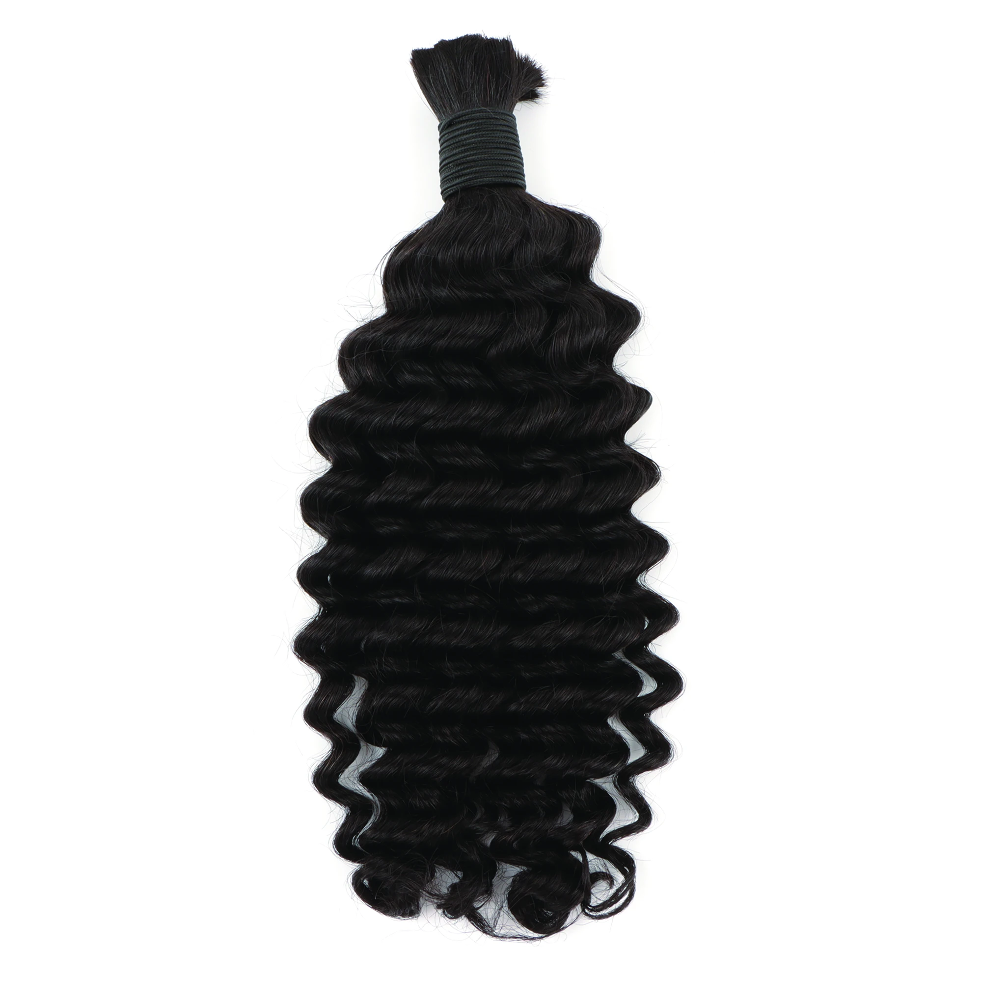 Cabelo humano em massa onda profunda trança cabelo sem trama extensões de cabelo remy brasileiro 100 gramas tranças