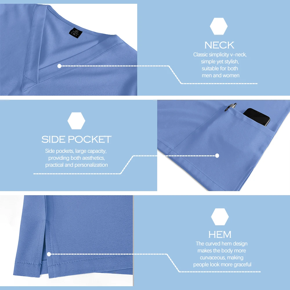 Medical Surgeon Workwear Doctor Nurse Scrub Set Hospital Uniforms Clinic Dental Pediatric Nursing Clothes Beauty Salon Work Suit