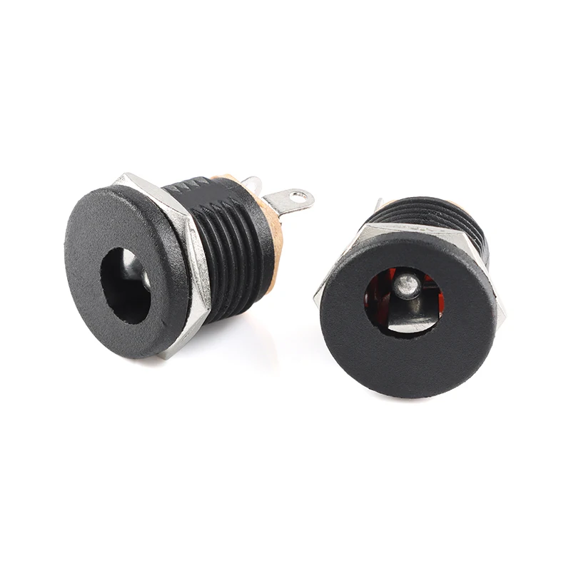 5Pcs DC Connectors 5.5x2.1mm 5.5x2.5mm DC Power Plug Male Female Jack Socket Nut Panel Mount DC Power Adapter Connector 5.5*2.1
