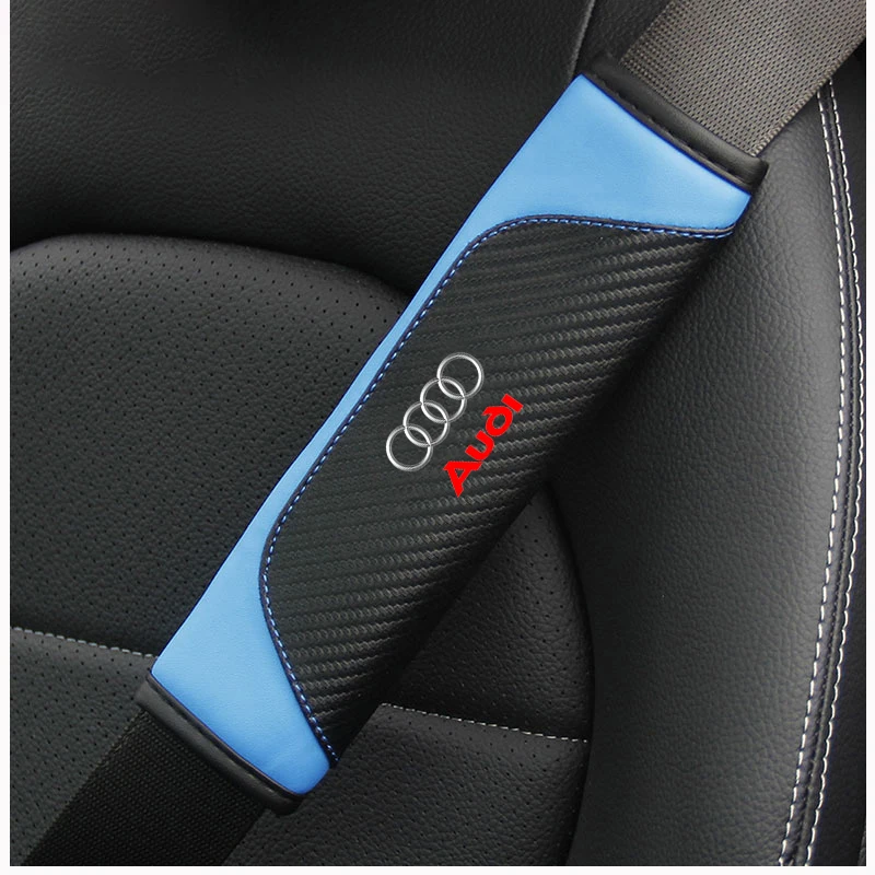 الجلود تصفيف السيارة غطاء حزام الأمان حزام الأمان حزام الكتف حامي منصات لأودي A3 A4 B5 B6 A3 8P 8V 8L A5 A6 C6 C5 A1 A7 #2