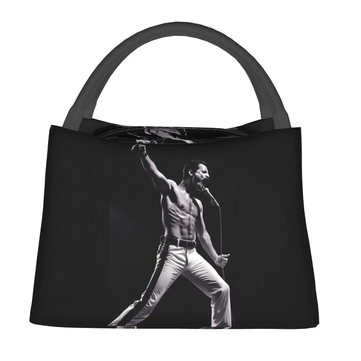 Freddie Mercury Powerful Stage Pose Lunch Bags Insulated Bento Box Lunch Tote Picnic Bags Thermal Bag for Woman Children Travel