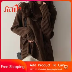 Pull à col roulé multicolore pour femme, pull à manches longues, mode automne et hiver, nouveau, 2022