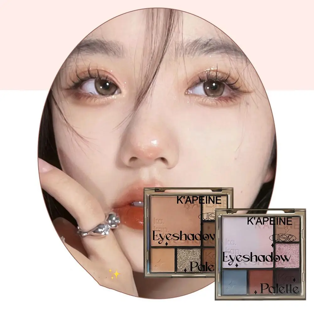 6 Colors Glitter Eyeshadow Palette Multifunctional Highlight Eye Bronzer Shadows Palette Makeup Eye Shadow Blusher Powder G5K3