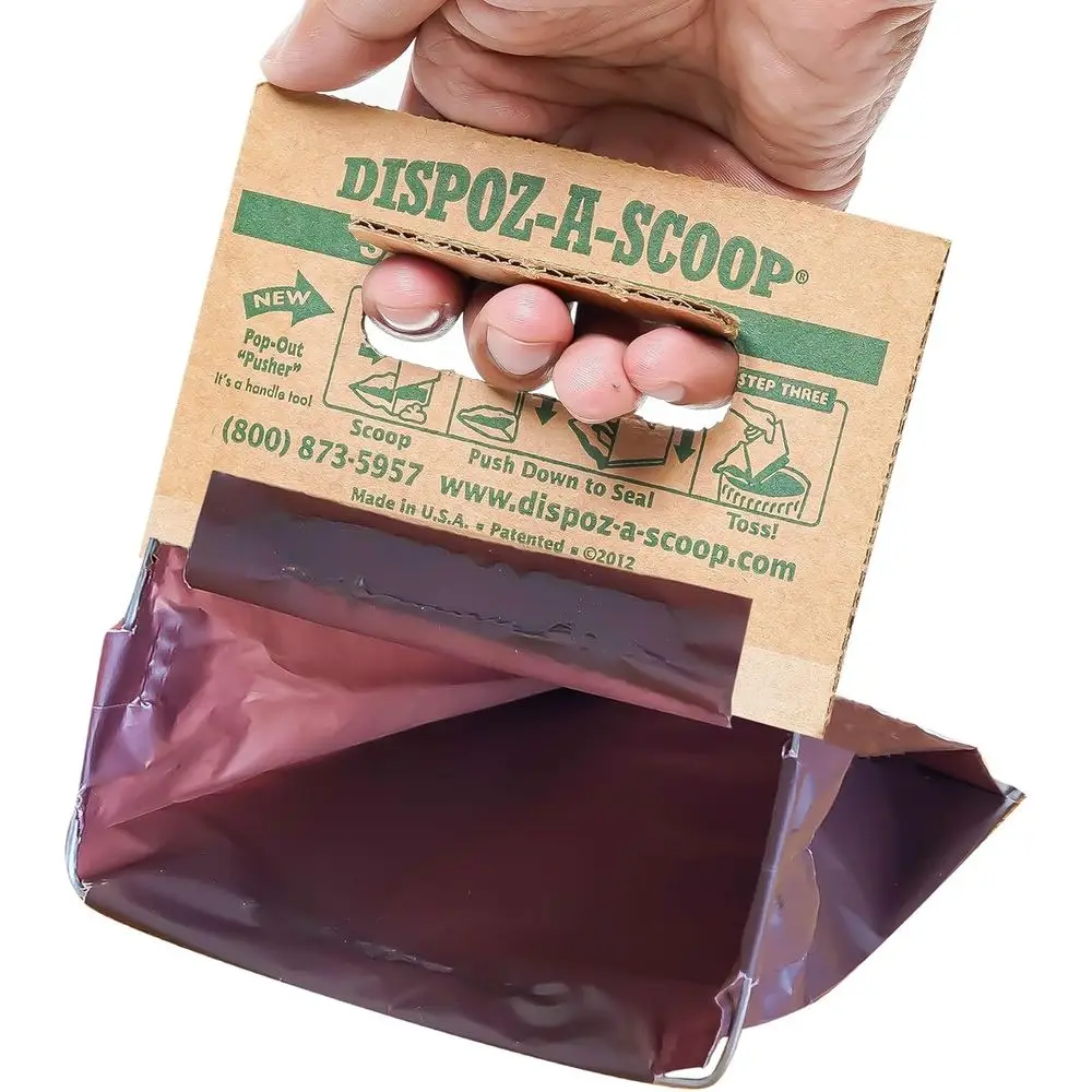 

250 Pack Scoop-Seal-Dispose Dog Pooper Scooper with Bag Attachment, No-Touch Solution, Portable for Large and Small Dogs, Dog Po