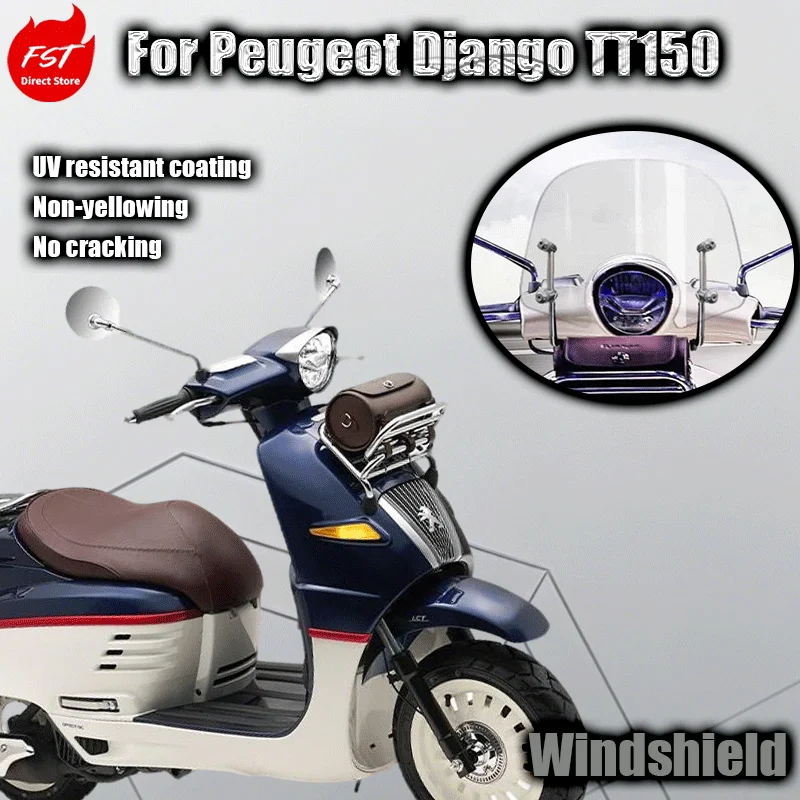 

For Peugeot Django TT150 and Django150 windshields high corrosion resistance strong and secure installation will not loosen