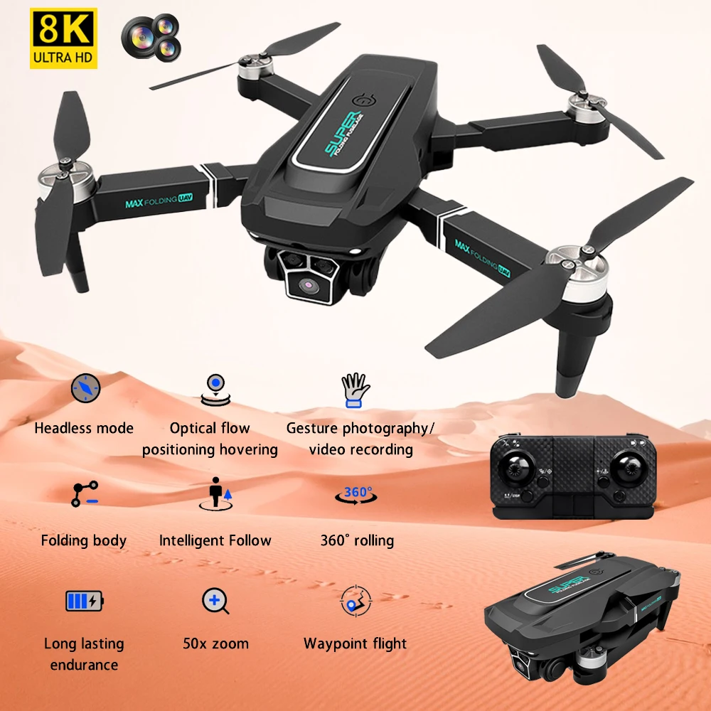 Z16 Professional Drone 8K HD Three Cameras with GPS Satellite Positioning /Intelligent Return And Optical Flow Hover Toy Gifts