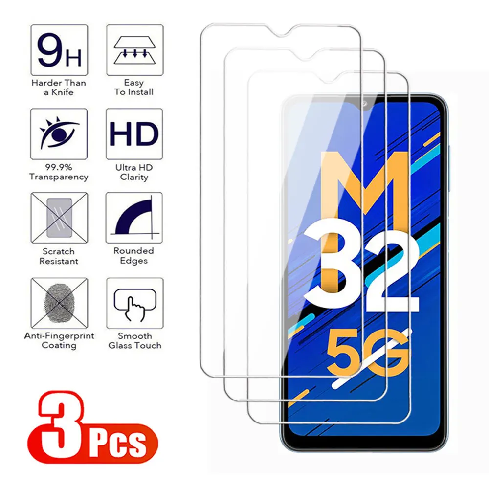 3Pcs Tempered Glass For Samsung Galaxy M31 M32 M33 M34 M42 M51 M52 M53 M54 M62 4G5G Screen Protector For Samsung M31S glass Film