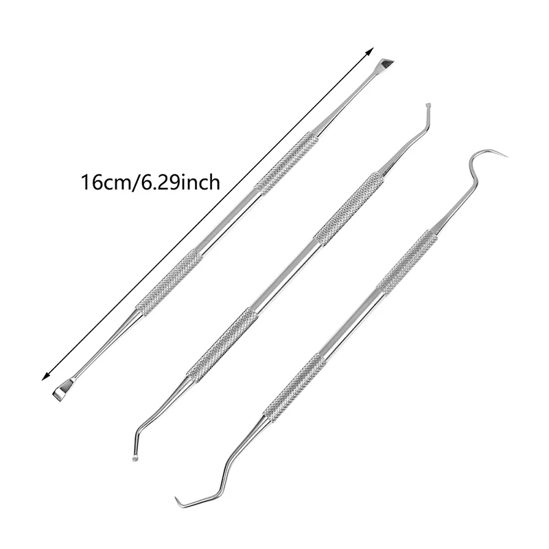 3PCS/Set Stainless Steel Double Ends Dentist Teeth Clean Hygiene Explorer Probe Hook Pick Dental Tools Products