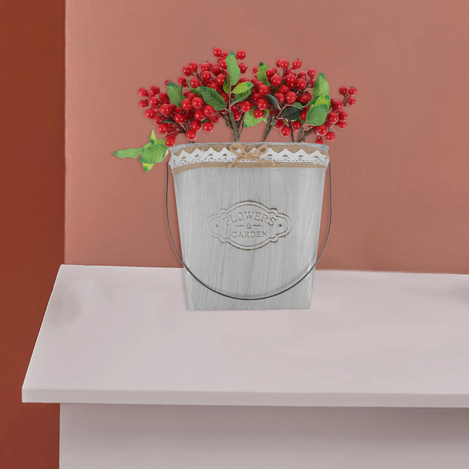 

5pcs Artificial Stems Red Berry Decor Simulation Berry Branches For Christmas Wreath Flower Arranging Party Supplies