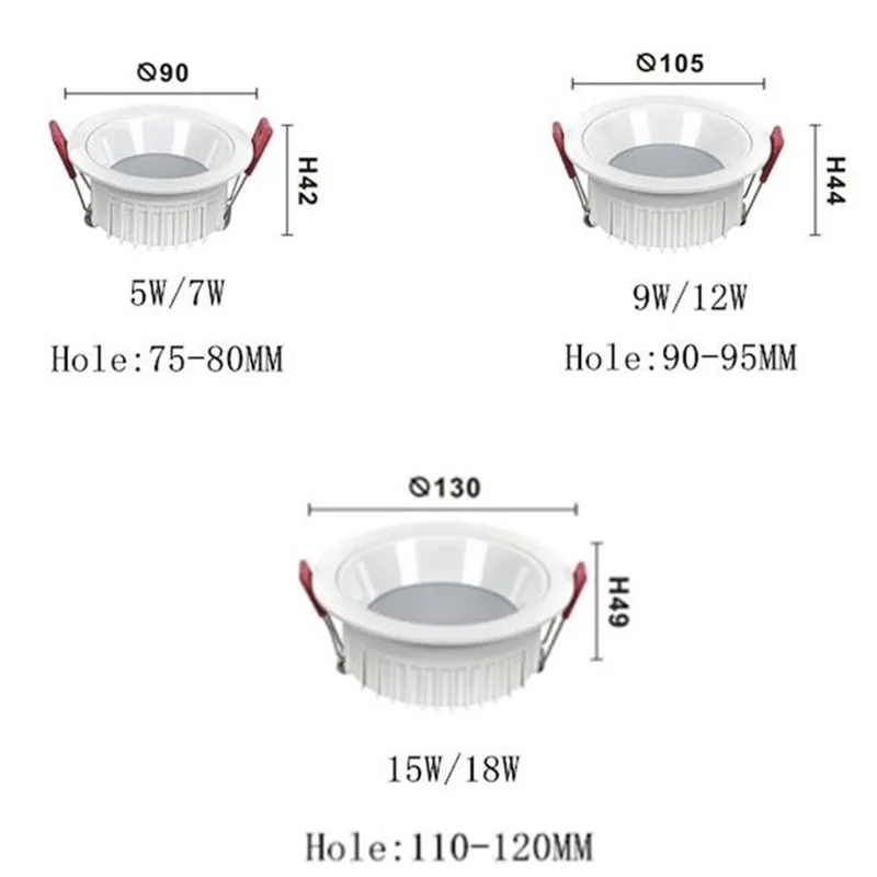 Embedded led down light narrow frame hole light household sky light living room without main light anti-glare waterproof spotlig