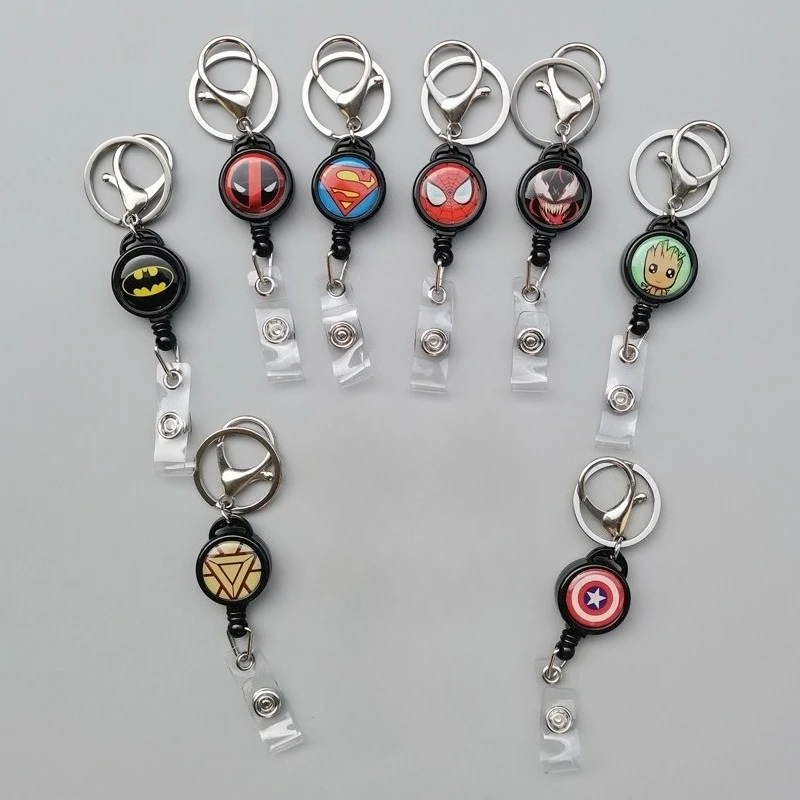 

Anime Superman Batman 2.5CM Retractable Keychain Easy Pull Buckle