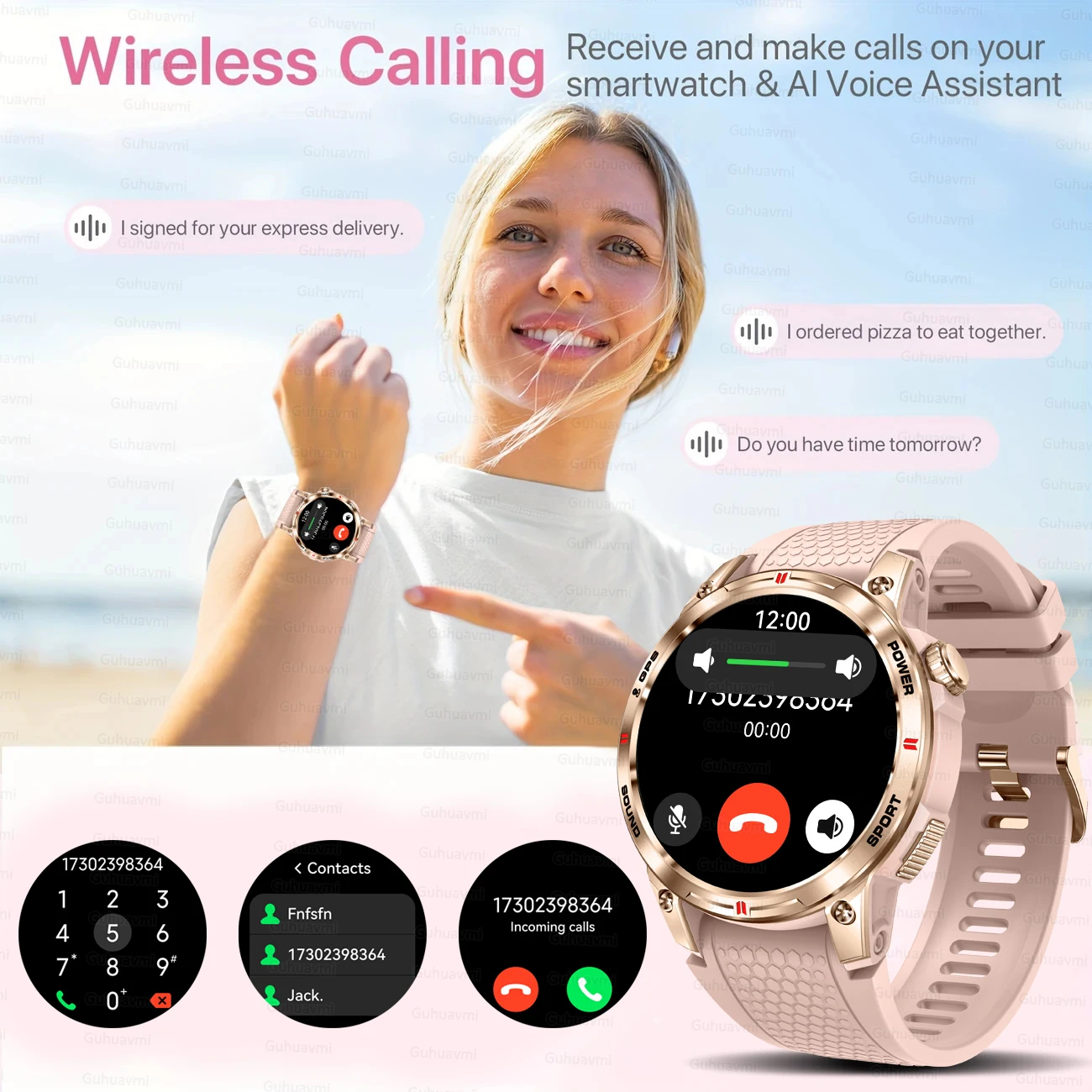 New Outdoor Sports Women Health Tracker Compass GPS positioning Smart Watch Heart Rate Blood Pressure  Bluetooth Call SmartWatch - Image 5